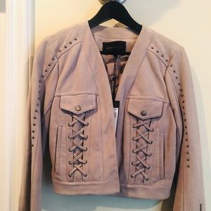 NWWT BCBG Max Mara Beige Suede Jacket